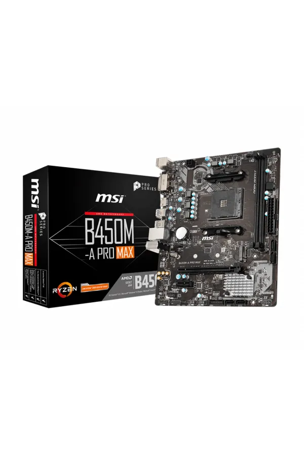 MSI B450M-A PRO MAX DDR4 4133MHz DVI-D, HDMI mATX AM4 MSI B450M-A PRO MAX DDR4 4133MHz DVI-D, HDMI mATX AM4