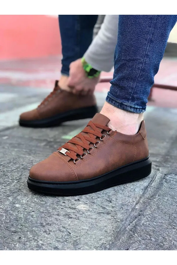 SFTM08 Taba Kömür Düz Erkek Casual Ayakkabı - TABA-KÖMÜR SFTM08 Taba Kömür Düz Erkek Casual Ayakkabı - TABA-KÖMÜR