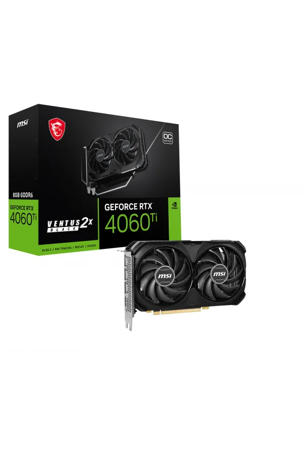 MSI GEFORCE RTX 4060 Ti VENTUS 2X BLACK 8G OC GDDR6 8GB GDDR6 DP HDMI 128Bit MSI GEFORCE RTX 4060 Ti VENTUS 2X BLACK 8G OC GDDR6 8GB GDDR6 DP HDMI 128Bit