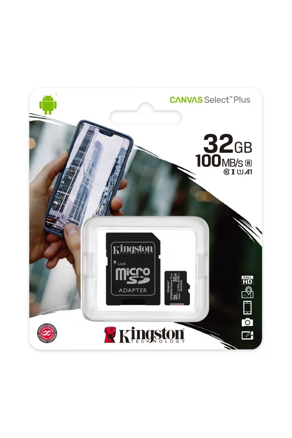 32GB MICRO SD CANVAS PLUS KINGSTON SDCS2/32GB 32GB MICRO SD CANVAS PLUS KINGSTON SDCS2/32GB