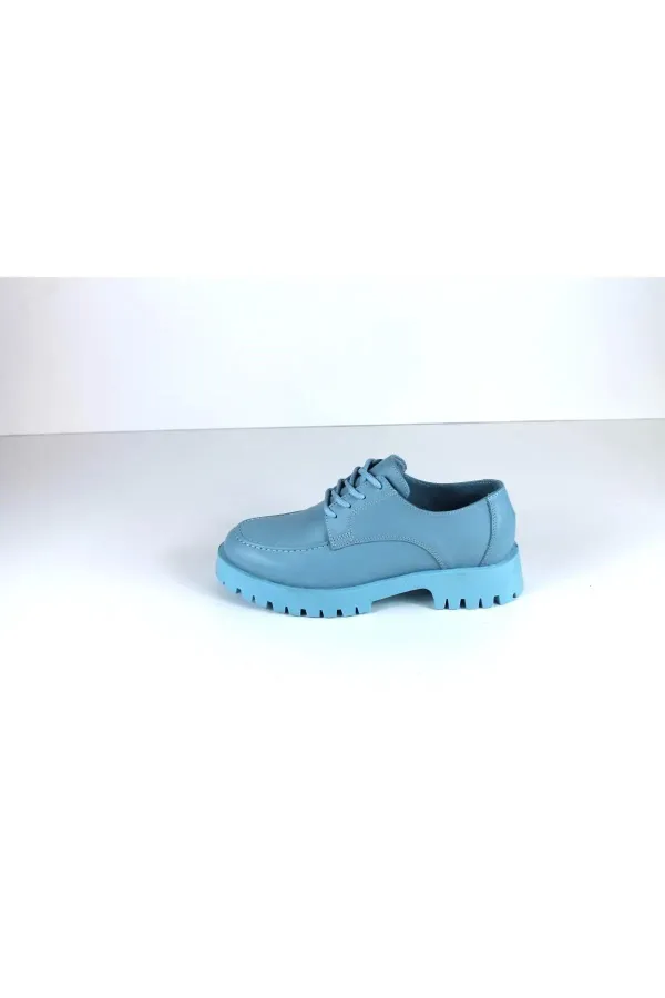 23851 Mavi Kadın Bağcıklı Hakiki Deri Loafer Ayakkabı 23851 Mavi Kadın Bağcıklı Hakiki Deri Loafer Ayakkabı