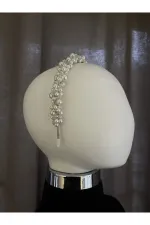 Inci Ve Swarovski Taşlı Kristal Boncuklu Özel Tasarım Taç