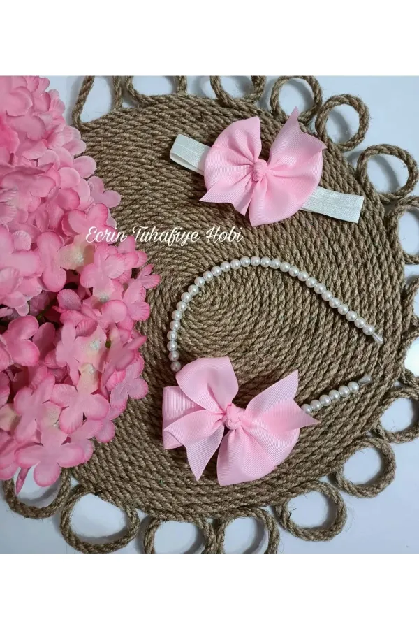 Pembe Lohusa Tacı Anne Bebek Seti