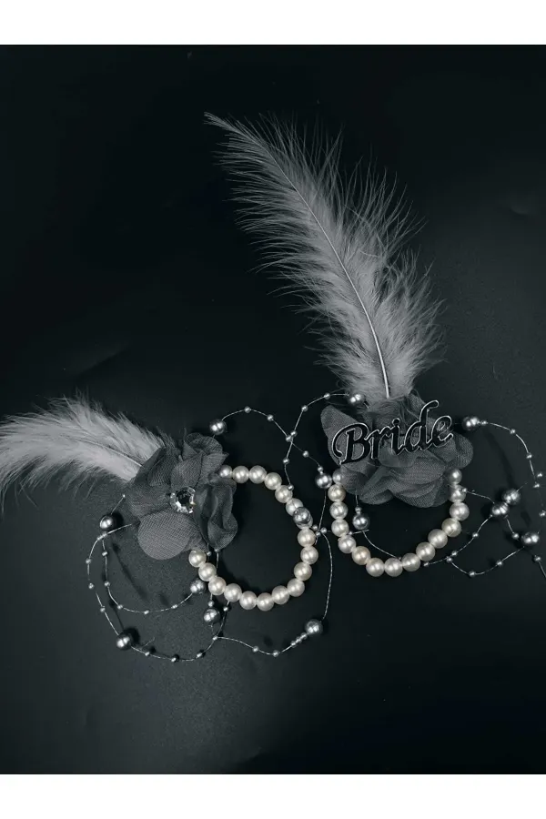 Inci Detaylı Lüx Nedime Bileklik 1 Bride + 9 Nedime Bileklik Set Inci Detaylı Lüx Nedime Bileklik 1 Bride + 9 Nedime Bileklik Set