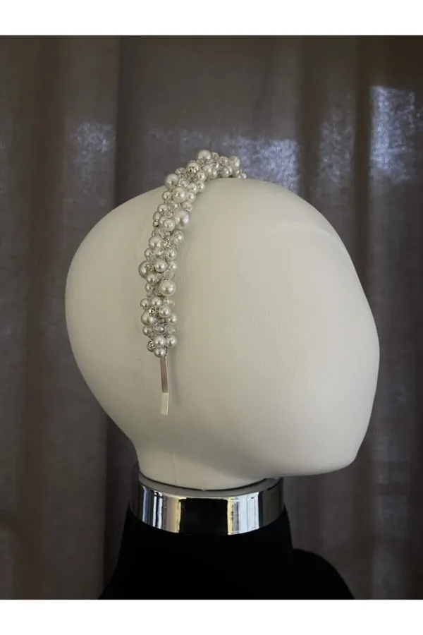 Inci Ve Swarovski Taşlı Kristal Boncuklu Özel Tasarım Taç