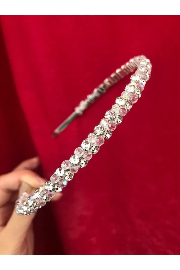 Kristal Işlemeli Gelin Nişan Kına Nikah Tacı